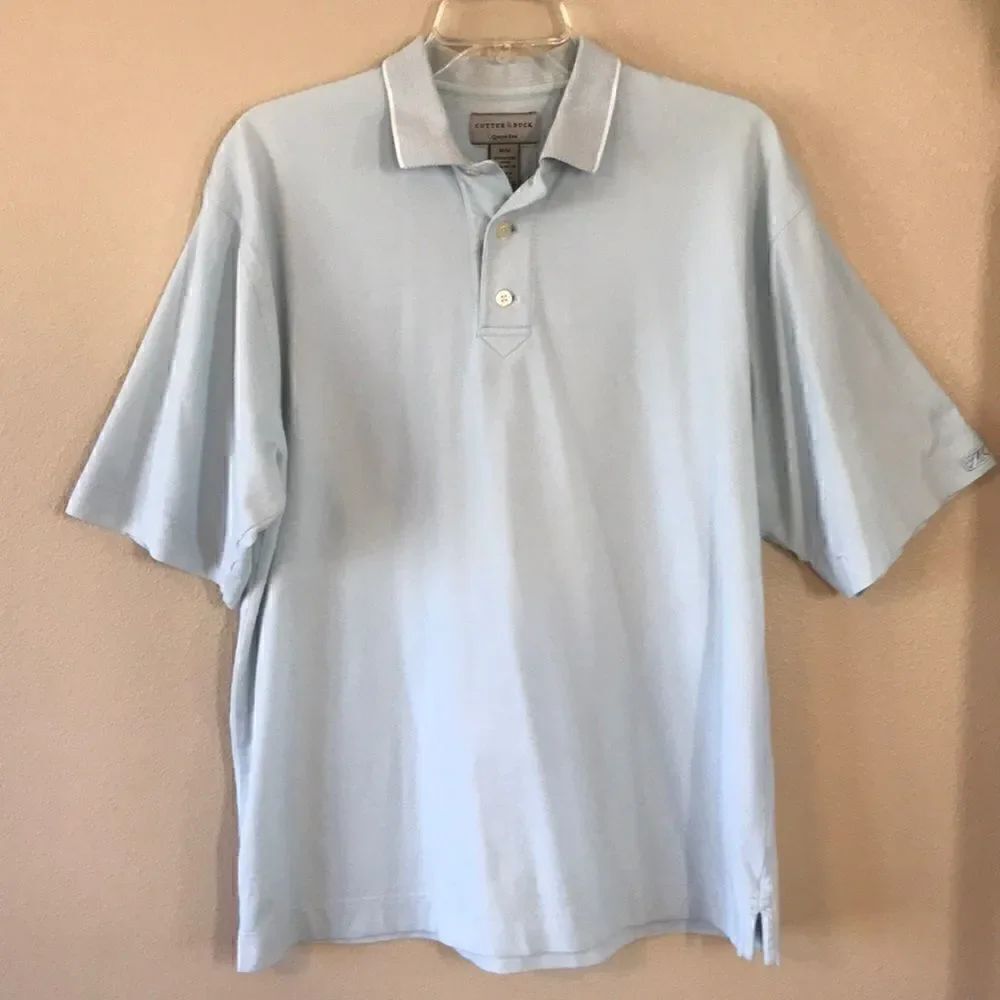 Cutter
& Buck Mens Light Blue Polo Shirt